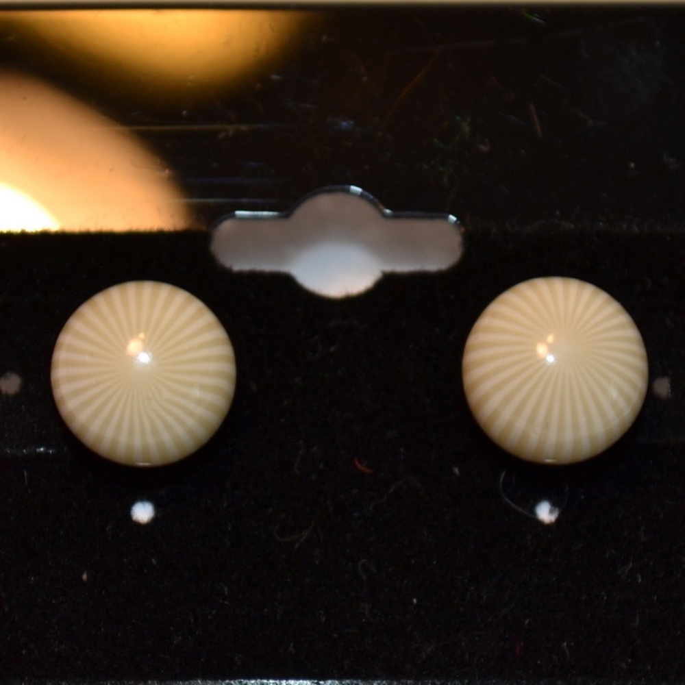 Hypnotic Striped White Lucite Post Earrings